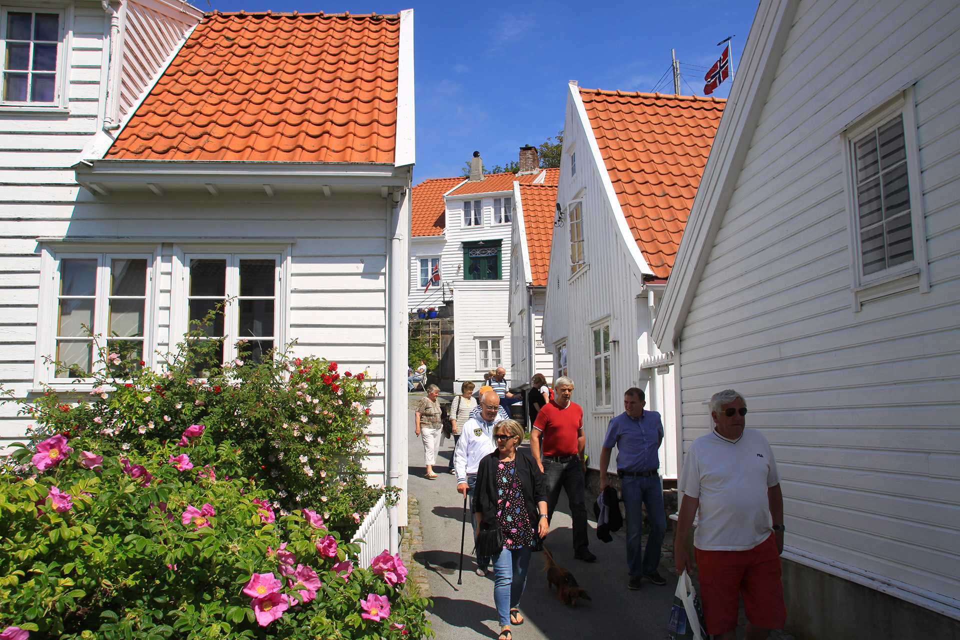 Bildet viser Folkeliv i Gamle Skudeneshavn. Foto er tatt av Ørjan B. Iversen