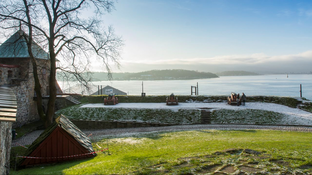 Bildet viser Utsikt over Oslofjorden fra Festningen.. Foto er tatt av Dagfinn Rasmussen, Riksantikvaren