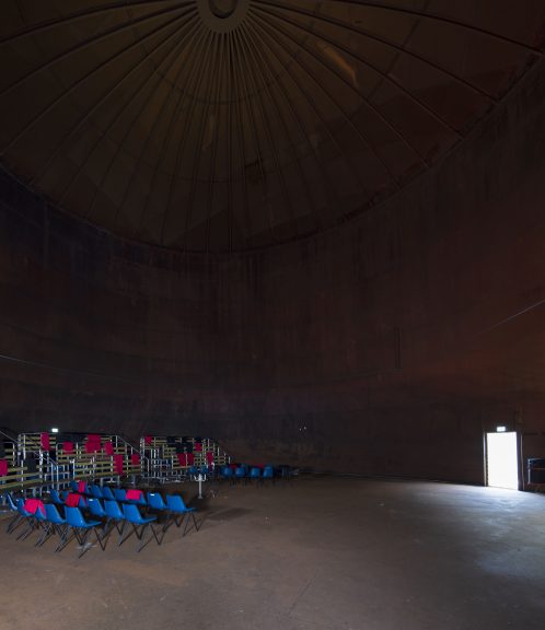 Bilde av Innsiden av den største tanken som er gjort om til konserthall. Foto er tatt av Trond Isaksen