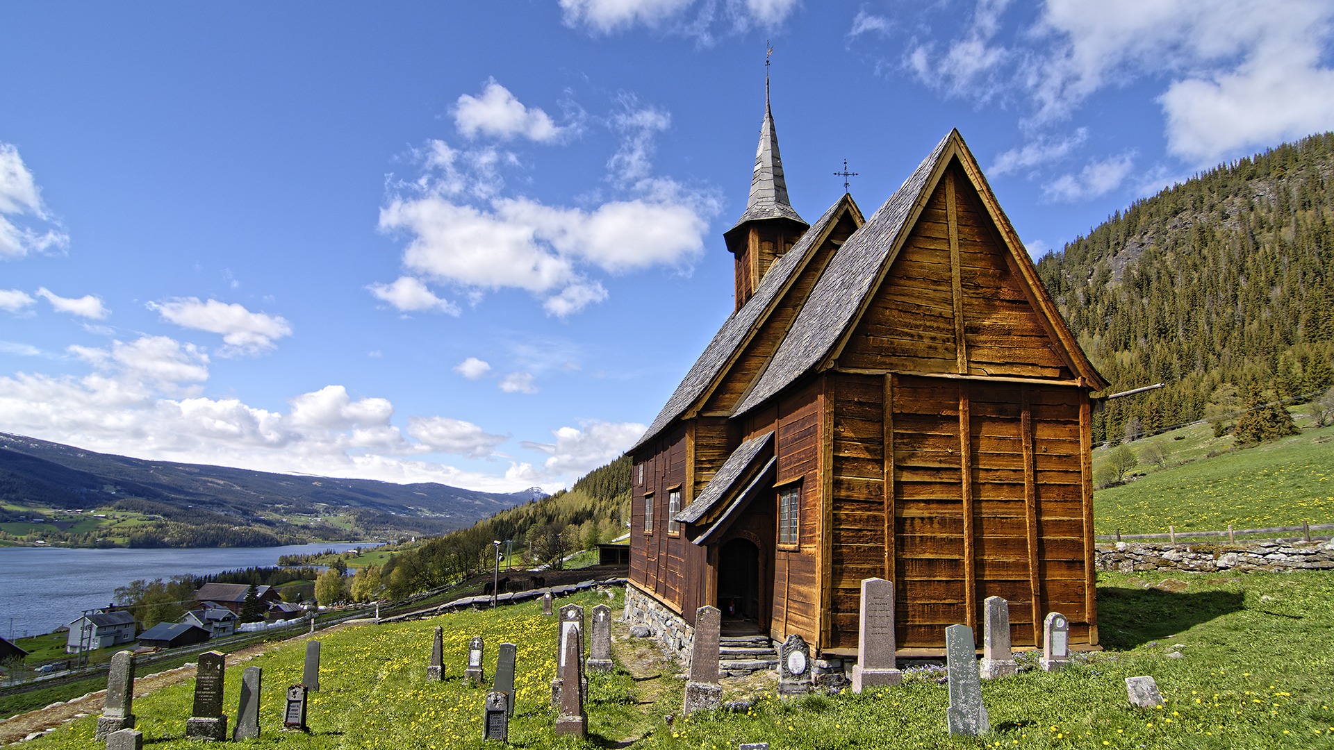 Lomen Stave Church in Valdres is one of the 28 stave churches in Norway.
