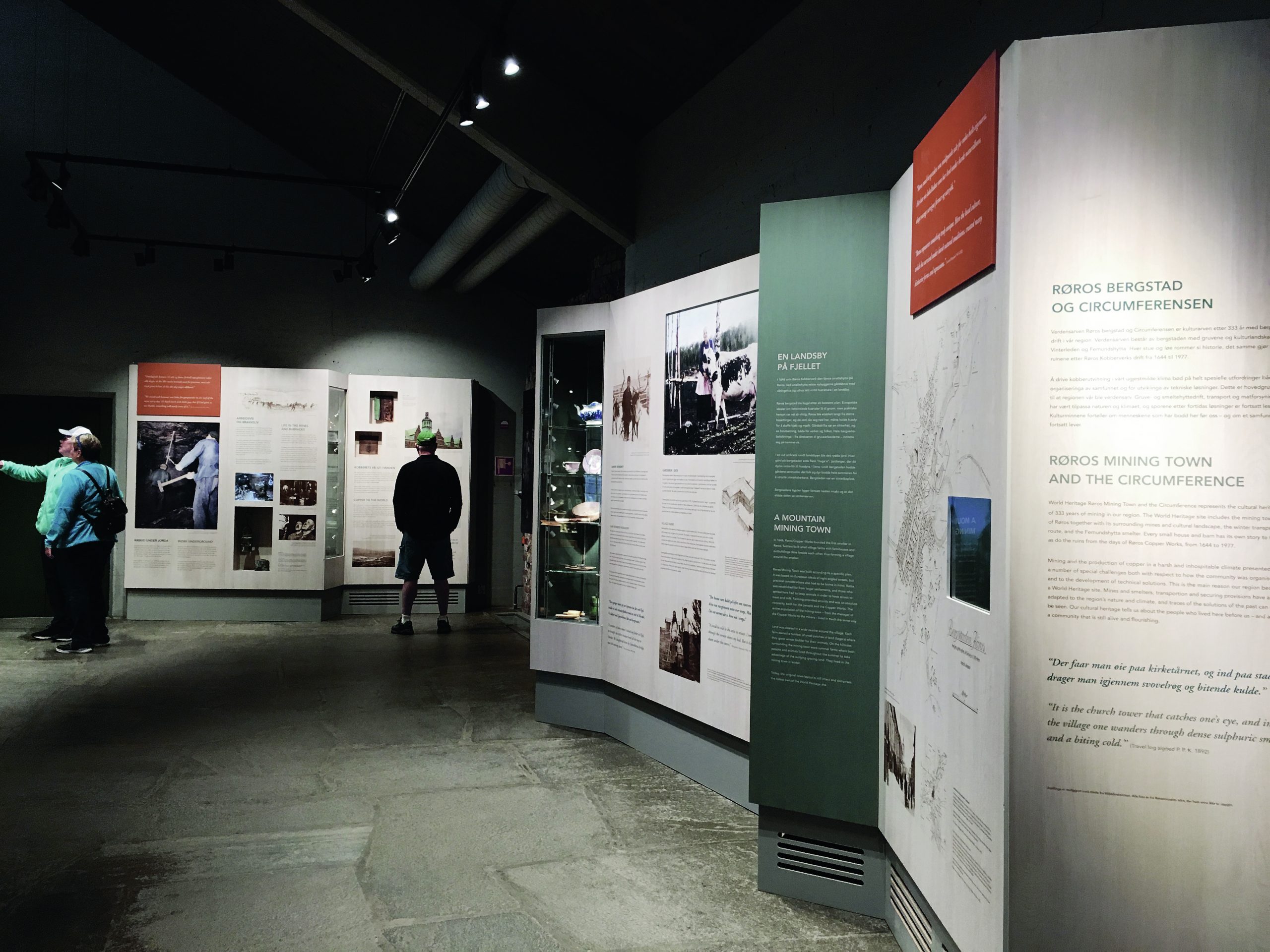 bilde av utstillingen om verdensarven i Smelthytta i Røros. foto fra Rørosmuseet