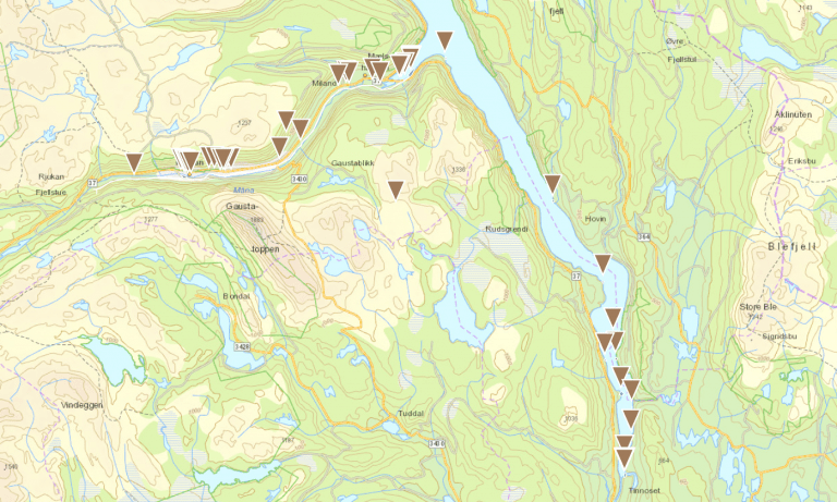 Kart over Rjukanbanen