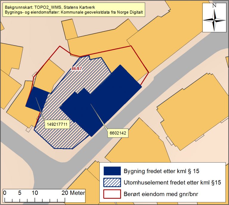 Kart over handelshuset i Drøbak