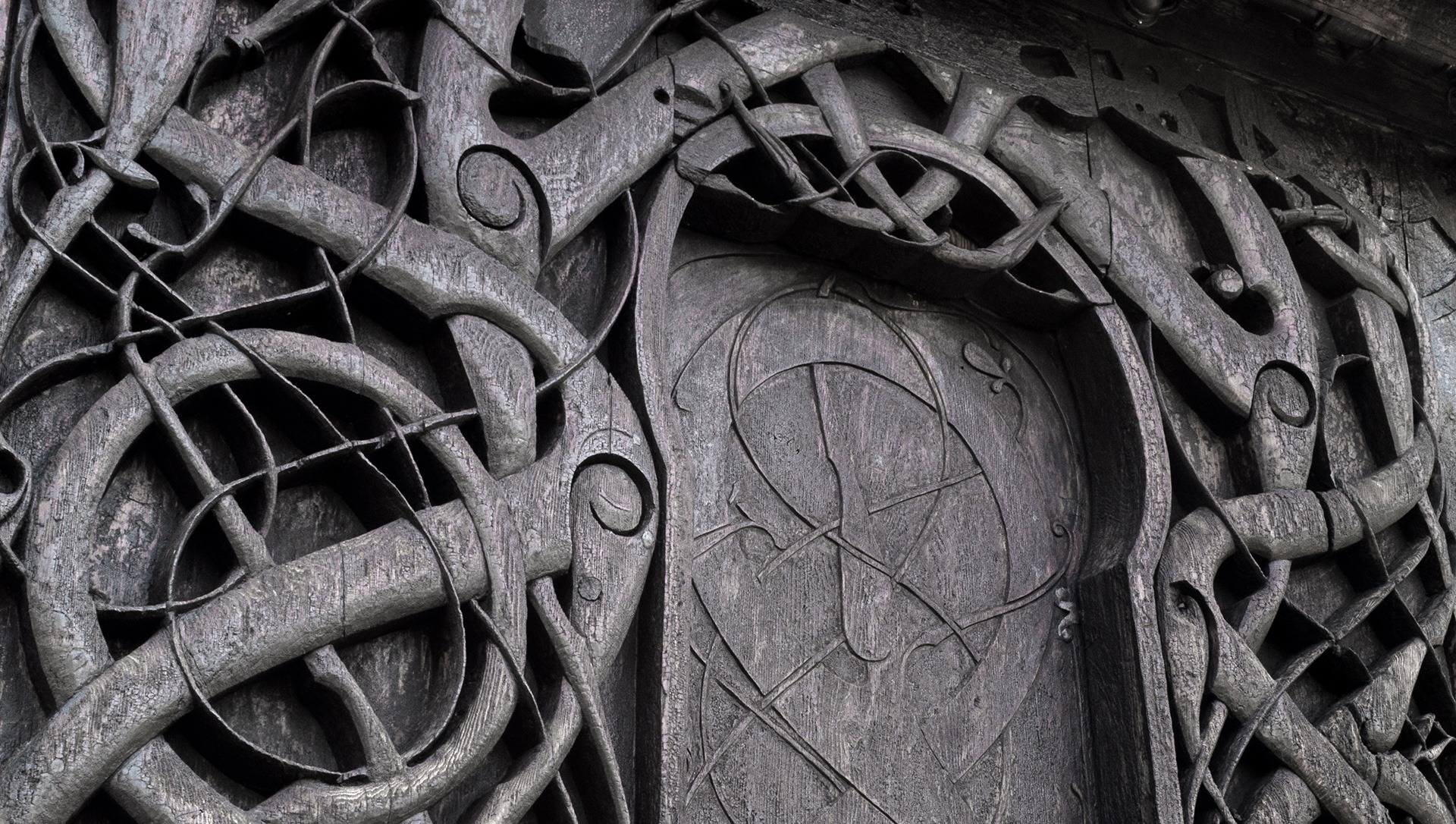Picture of the doorway of Urnes Stave Church. Photo by Ragnar Utne, the Dircetorate for Cultural Heritage