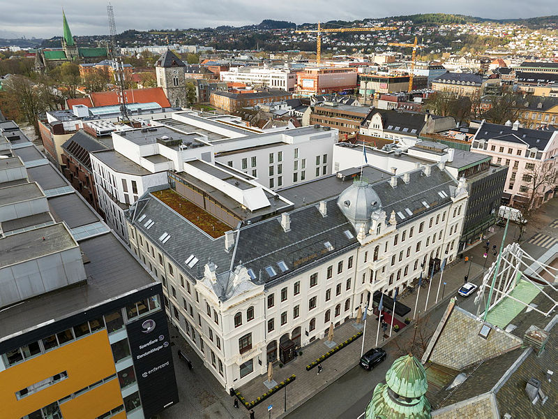 Britannia Hotel sett fra luften